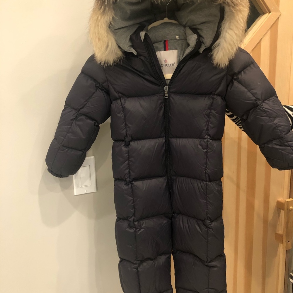 Moncler kids winter down fill snowsuit with fur hood. Good condition size 3